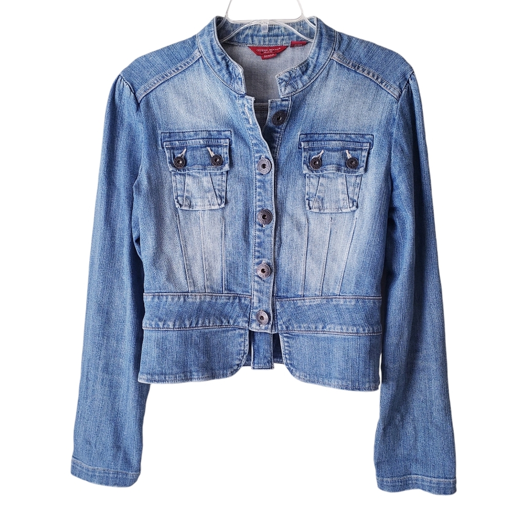 Vintage Guess Jeans Stretch Denim Fitted Jacket